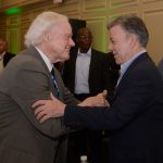 El Presidente Santos intervino este domingo en la clausura de la reunión de medio año de la Sociedad Interamericana de Prensa (SIP), en el Hotel Intercontinental de Medellín. Fue recibido por el Presidente de la entidad, Gustavo Mohme, de Perú.