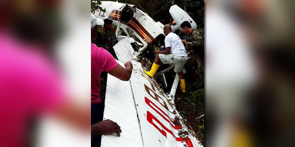 Imagen de la aeronave accidentada en Chocó.
