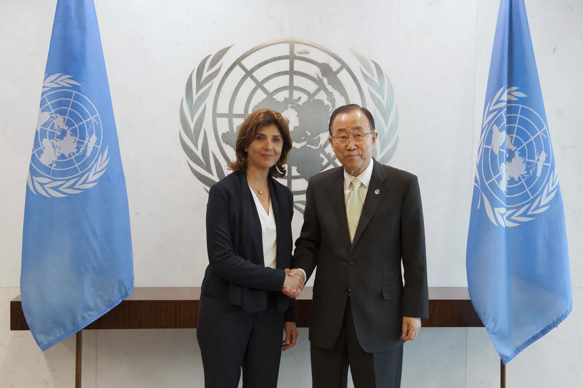 Canciller María Ángela Holguín tras su reunión con el Secretario General de Naciones Unidas