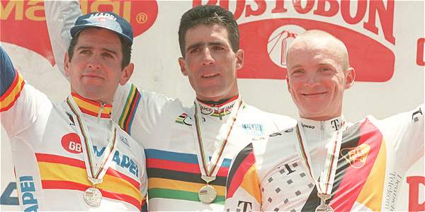 Colombia recibió el Mundial de Ciclismo en 1995. En la foto, el podio de la contrarreloj.
