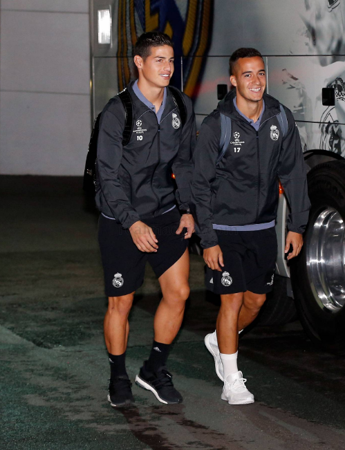 Los jugadores se dirigen a la #RMCity para concentrarse antes del partido de Champions ante el @LegiaWarszawa!