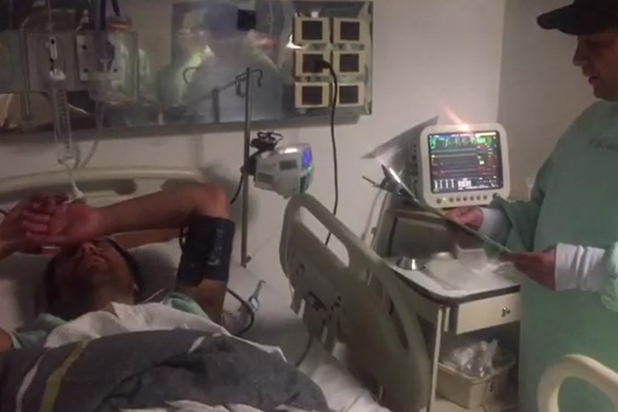 Instante en que la Policía da a conocer los motivos de la captura de Uribe Noguera, cuando este se encontraba recluido en la clínica por sobredosis de cocaína. Foto: Captura de pantalla