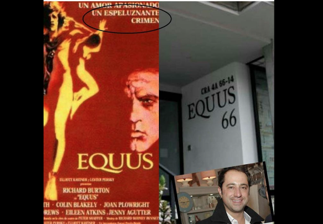 Nótese la coincidencia entre la caligrafía del poster de la película y la que aparece como identificación del edificio donde fue perpetrado el crimen de la niña.