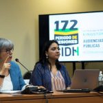 La presidenta de la JEP estuvo acompañada por la magistrada Alexandra Sandoval, de la Sala de Indulto y Amnistía de la JEP