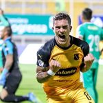 Adrián Aguerri celebra el Gol que le dio el triunfo al DIM