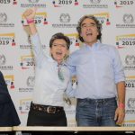 Claudia López y Sergio Fajardo, durante la inscripción de la candidatura a la Alcaldía.