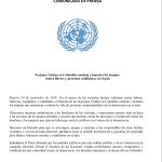 ONU pide a Colombia redoblar protección a líderes y candidatos en época electoral