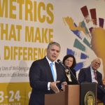 Presidente Iván Duque, en evento con la OCDE en Bogotá.