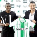 Francisco Nájera, director deportivo de Atlético Nacional, presentó a Geisson Perea como nueva contratación verdolaga para la campaña 2020.
