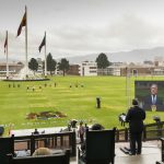 El Jefe de Estado, Iván Duque Márquez, encabezó este viernes los actos conmemorativos de los 201 años de la Batalla de Boyacá y el Día del Ejército Nacional, que se efectuaron en la Escuela Militar de Cadetes, en la capital de la República.Foto: Juan Pablo Bello - Presidencia