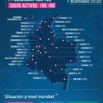 12.462 casos nuevos de coronavirus en el país, para un total de 489.122 contagios,-Mapa