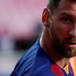 Lionel Messi durante de derrota del Barcelona ante Bayern Munich por los octavos de final de la Liga de Campeones.Manu Fernandez/Pool via REUTERS/