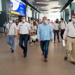 El Aeropuerto Ernesto Cortizoss, de Barranquilla, fue inspeccionado este sábado por el Presidente de la República, Iván Duque, quien recorrió las instalaciones y observó las obras de remodelación realizadas. Foto Nicolás Galeano- PRESIDENCIA