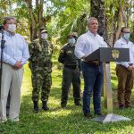 El Presidente Iván Duque informó este jueves sobre la captura de personas provenientes de Venezuela, que pretendía desarrollar acciones desestabilizadoras en Colombia.Fotografía: Nicolás Galeano – PRESIDENCIA