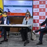 La alcaldesa de Bogotá, Claudia López; la secretaria de Educación, Edna Bonilla Sebá; el secretario de Salud, Alejandro Gómez