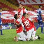 Santa  Fe celebra empate con  Millonarios en partido por la fecha 10 de la Liga BetPlay DIMAYOR I 2020 Foto to: VizzorImage/ Felipe Caicedo / Staff