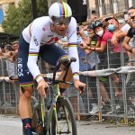 El Campeón del Mundo de contrarreloj Filippo Ganna (Ineos) ha marcado el mejor tiempo en meta Foto Gian Mattia D'Alberto/LaPresse