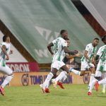 Jefferson Duque del  Atlético Nacional celebra después de anotar el primer gol de su equipo durante el partido entre Atletico Nacional y Envigado por la fecha11 de la Liga BetPlay DIMAYOR I 2020 Foto VizzorImage / Juan Augusto Cardona / Contrbuidor