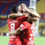Cristian Álvarez del Deportivo  Pasto celebra después de anotar el primer gol de su equipo durante el partido entre Deportivo Pasto y el Independiente Medellín  por la fecha 15 de la Liga BetPlay DIMAYOR I 2020 Foto VizzorImage / Leonardo Castro / Cont