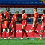 Yesus Cabrera del América celebra después de anotar el primer gol de su equipo partido por la fecha 16 de la Liga BetPlay DIMAYOR 2020 entre América de Cali y Deportivo Pasto jugado en el estadio Pascual Guerrero de la ciudad de Cali Foto VizzorImage / Nelson Rios / Cont /