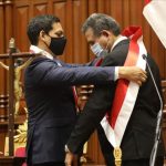 Manuel Merino se juramenta este martes como presidente de Perú. Foto Agencia Andina - Handout Agencia Anadolu