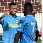 Pablo Rojas de Jaguares de Córdoba F.C., celebra el gol anotado a Atlético Bucaramanga durante partido entre Jaguares de Córdoba F. C. y Atlético Bucaramanga de la fecha 2 por la Liga BetPlay DIMAYOR I 2021, en el estadio Jaraguay de Monteria de la ciudad de Montería. Fotos VizzorImage / Andrés López / Cont.