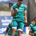 Pablo Sabbag de Equidad celebra después de anotar el primer gol de su equipo durante el partido entre La Equidad y Atlético Junior por la fecha 4 como parte de la Liga BetPlay DIMAYOR I 2021 jugado en el estadio Los Zipas de Zipaquirá. Foto VizzorImage / Daniel Garzon Erazo / Cont
