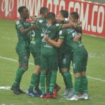 Jugadores de Patriotas Boyacá F.C., celebran el gol anotado a Deportivo Pereira, durante partido de la fecha 6 entre Deportivo Pereira y Patriotas Boyacá F.C. por la Liga BetPlay DIMAYOR I 2021, jugado en el estadio Hernán Ramírez Villegas de Pereira Foto VizzorImage / Pablo Bohorquez / Cont.