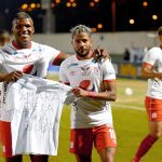 Yesus Cabrera del América celebra después el segundo gol de su equipo durante partido por la fecha 6 de la Liga BetPlay DIMAYOR I 2021 entre Boyacá Chicó F.C. y América de Cali jugado en el estadio La Independencia de Tunja Foto VizzorImage / Edward Leguizamon / Cont