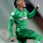 Jonathan Álvez del Nacional celebra después de anotar el segundo gol de su equipo partido por la fecha 10 de la Liga BetPlay DIMAYOR I 2021 entre Atlético Nacional y Alianza Petrolera jugado en el estadio Atanasio Girardot de Medellín Foto VizzorImage / Donaldo Zuluaga / Cont