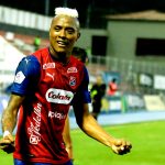 Jean Pineda de Deportivo Independiente Medellín celebra el gol anotado a Águilas Doradas Rionegro durante partido de la fecha 12 entre Águilas Doradas Rionegro y Deportivo Independiente Medellín por la Liga BetPlay DIMAYOR I 2021, jugado en el estadio Alberto Grisales de Rionegro Foto VizzorImage / Donaldo Zuluaga / Cont.