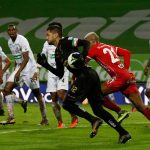 Gerardo Ortiz arquero del Once en acción durante partido por la fecha 13 de la Liga BetPlay DIMAYOR I 2021 entre Once Caldas y América de Cali jugado en el estadio Palogrande de Manizales Foto  VizzorImage / John Jairo Bonilla / Cont