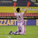 Sebastián Viera de Atlético Junior celebra el gol anotado de su equipo a Deportes Tolima, durante partido entre Deportes Tolima y Atlético Junior de la fecha 14 por la Liga BetPlay DIMAYOR I 2021, jugado en el estadio Manuel Murillo Toro de Ibagué.Foto VizzorImage / Juan Torres / Cont.