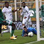 La Equidad y Deportivo Cali en partido por la fecha 16 como parte de la Liga BetPlay DIMAYOR 2021 jugado en el estadio Metropolitano de Techo de Bogotá Foto VizzorImage / Felipe Caicedo / Staff