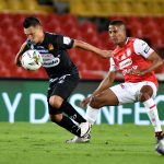 Independiente Santa Fe y Deportivo Pereira, en partido de la fecha 16 por la Liga BetPlay DIMAYOR I 2021, en el estadio Nemesio Camacho El Campin de Bogotá. Foto : VizzorImage / Luis Ramírez / Staff.