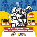 Afiche oficial de la convocatoria del Comité Nacional de Paro el próximo 28 de abril