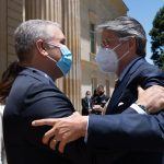 El Presidente Iván Duque Márquez recibió este martes en la Casa de Nariño al Presidente electo de Ecuador, Guillermo Lasso, con quien se reunió para hablar de la integración binacional. Foto: César Carrión – PRESIDENCIA