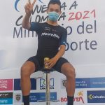 Brayan Sánchez, ganador de la cronoescalada de la Vuelta a Colombia. / @Vueltacolombia1