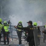 Desmanes durante protestas en Barranquilla a las afueras del Romelio Martínez .Foto EL HERALDO