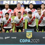 Jugadores de River Plate antes de un partido en torneo de Argentina. Estadio La Bombonera, Buenos Aires, Argentina. 14 de marzo de 2021. Pool via REUTERS/Alejandro Pagni
