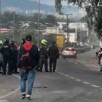 La Policía realizó una intervención para recuperar la movilidad en La Romelia, los manifestantes denuncian exceso de la fuerza. Foto Cortesía