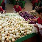 Una mujer selecciona unas cebollas en un supermercado en Bogotá. REUTERS / Luisa González