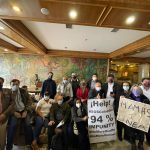 Comisión del Comité Nacional de Paro antes de reunirse con la CIDH.