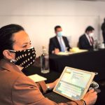 La presidenta de la CIDH, Antonia Urrejola, ha recibido al Comité del Paro para obtener información del contexto de las marchas, así como con un grupo de legisladores opositores.