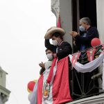El candidato presidencial Pedro Castillo, ante sus partidarios el día después de la segunda vuelta electoral, en Lima, Perú. 7 de junio de 2021. REUTERS/Gerardo Marín.  NO DISPONIBLE PARA REVENTA NI ARCHIVO