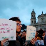 Protesta por el asesinato de líderes sociales en Colombia Foto: TWITTER / @TUPAMAROMRT / Europa Press