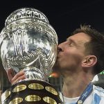 Messi celebra el triunfo en la Copa América 2021