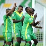 Fabián Mina del Deportes Quindio celebra después de anotar el primer gol de su equipo durante partido por la fecha 1 entre Deportes Quindio y Jaguares de Córdoba como parte de la Liga BetPlay DIMAYOR II 2021 jugado en el estadio Centenario de la ciudad de Armenia. Foto : VizzorImage / Ricardo Vejarano / Contribuidor