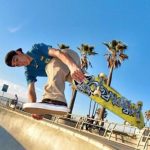 El skater colombiano tuvo una última parada en Los Ángeles, Estados Unidos, previo a su llegada a Tokio.