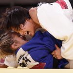 La judoca japonesa Uta Abe en acción ante la brasileña Larissa Pimenta
REUTERS/Hannah Mckay